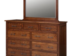 Mission high dresser mirror beveled