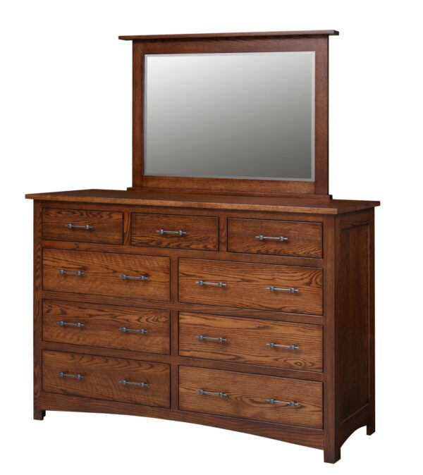 Mission high dresser mirror beveled