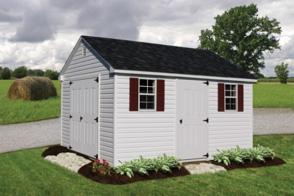 backyard A frame vinyl shed