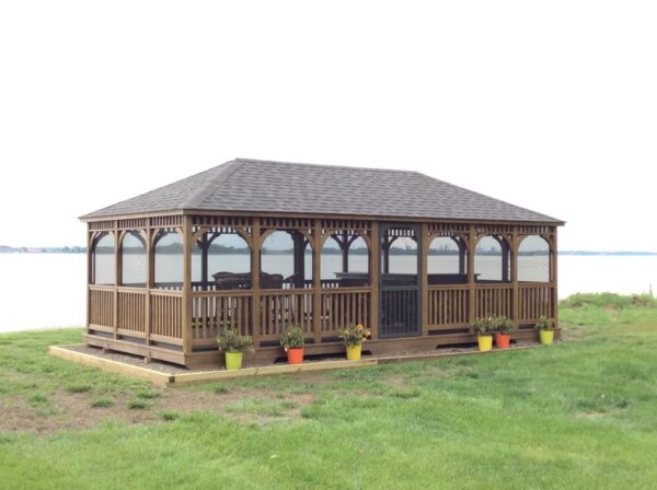 14×28 Rectangle Wood Gazebo