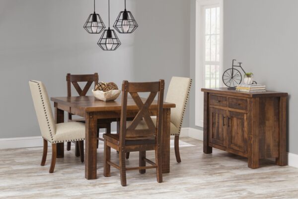 Dining Houston Leg Table Rough Sawn Wormy Maple