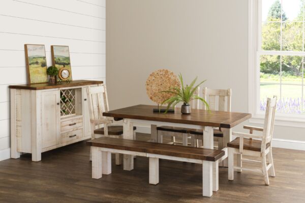 Dining Houston Trestle Rough Sawn Wormy Maple